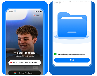 Squish - Mobile Auth Page app auth culture design different language learning mobile squish talk typography ui ux