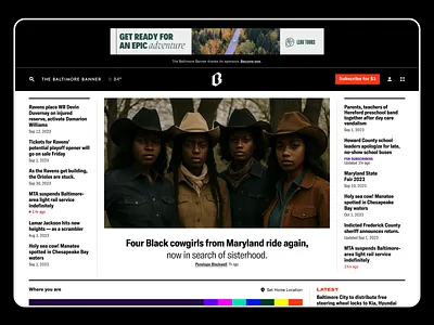 The Baltimore Banner design system desktop mobile news nonprofit ui