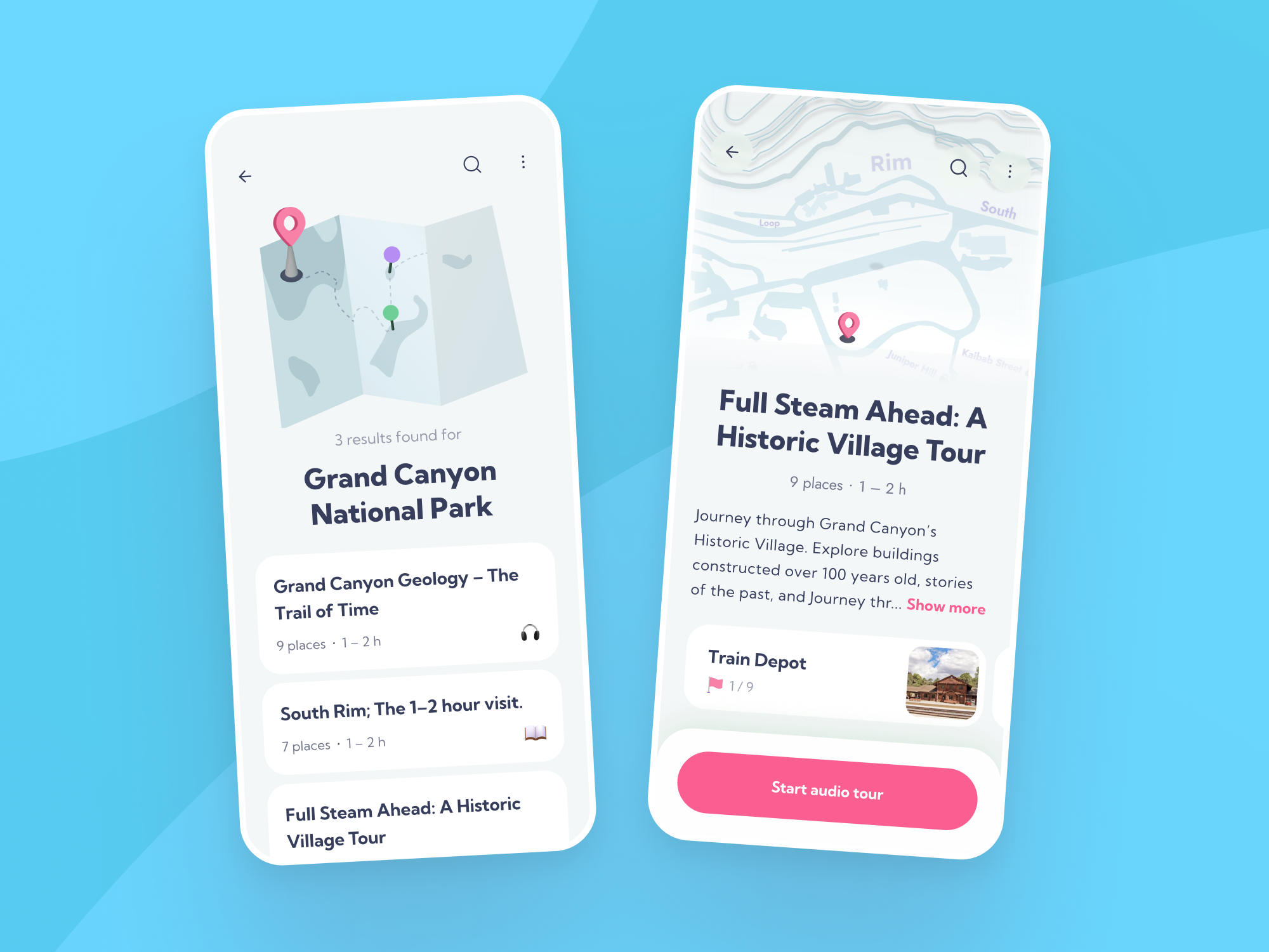 Self Guided Tours audio branding design experience illustration light logo simple sketch tour ui ux