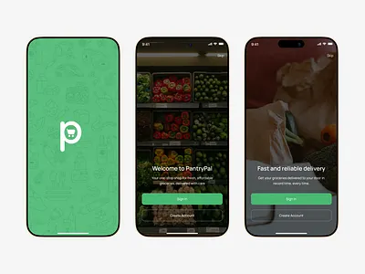 PANTRYPAL-GROCERY MOBILE APP design grocery app mobile app mobile design onboarding ui