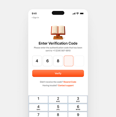 Verification code auth clean code dashboard mobile ui verification white