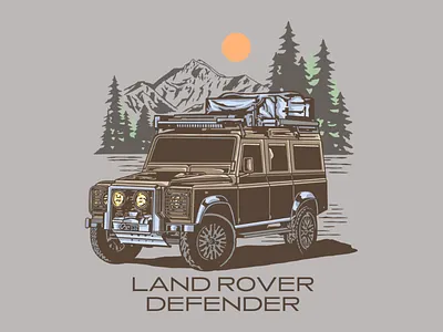 Land Rover Defender apparel branding clothing defender design illustration illustrator landrover logo outdoor typography
