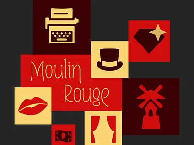 Moulin Rouge film graphic design icons illustration moulin rouge movie symbols
