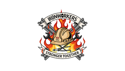 🔥 New Decal Logo Design for Ironworkers USA Credit Union 🔥 badassvibes bank bluecollar construction credit union crossbones decaldesign fire grittyart hardhat illustration industrialdesign ironworkers logo logodesign metalart rebar stickerdesign tools trades