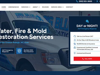 Restoration Company Web Design branding logo web design wordpress