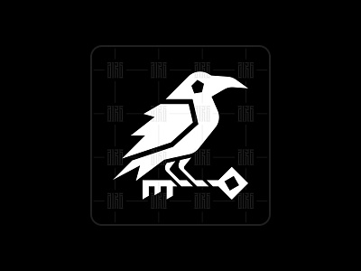 Raven Key Logo ( Logo Forsale ) branding design icon iconic illustration key logo logo logo design logodesign minimal minimalist logo raven raven bird raven logo
