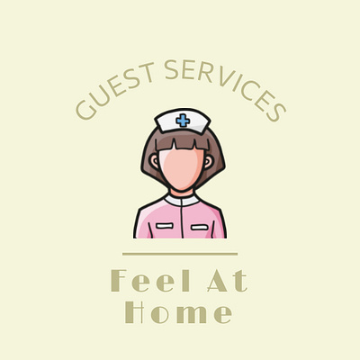 Logo Design Guest Service Feel at Home branding graphic design guest hospital nurse ui