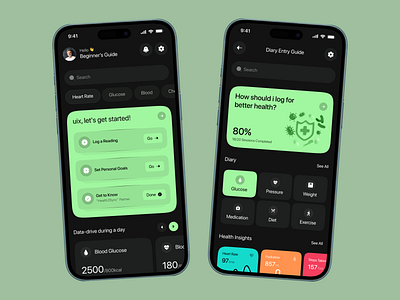 Diabetes Tracker App – Monitor & Manage Health app design blood sugar monitor daily health diabetes app diabetic tracker dribbble shot glucose app health app health tracker healthcare app medical app mobile ui uiux ux design