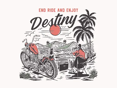 End Ride & Enjoy Destiny apparel art bornfree branding caferacer chopper clothingline design graphic design harleydavidson illustration illustrator logo retrodesign skull tshirtdesign typography vector vintage vintagedesign