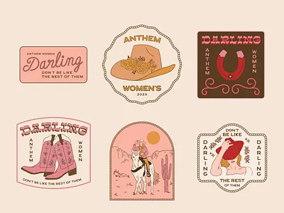 Western Cowgirl Illustrations branding color country country western cowgirl cowgirl design design graphic design illustration illustrator logo marketing typography western western font