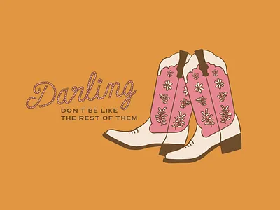 Western Cowgirl Illustration boots branding color country western cowboy cowboy boots cowgirl cowgirl boots cowgirl design design graphic design illustration illustrator logo marketing typography western