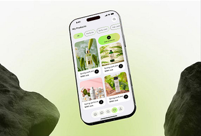 Beauty Product App "Product and Add to Cart Page" app design beauty beauty app beauty product body care branding cosmetic ecommerce face product hair care healthcare app makeup mobile app mobile ui online app product app shop skincare app store ui design