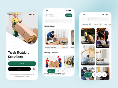 Hire Service Mobile App angi app cleaning furniture assembly handyman help moving home repairs home services lifting markteplace mobile mobile app mounting painting taskrabbit thumbtack urban company urbanclap ux yard work