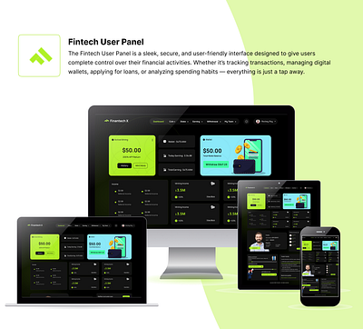 Fintech User Panal crypto dribble fintech tranding ui userpanal website