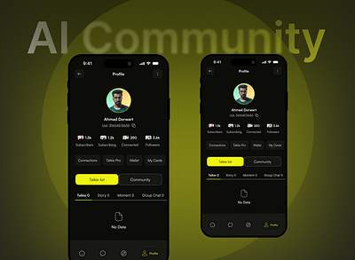 Profile Page - AI Mobile App aimobileapp app design mobile app appshowcase ios iphone mobile mobile app profile redesign profile page redesign ui user ux