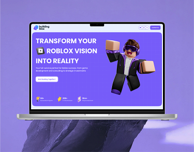 Roblox Hero Section Website 3d crypto framer gaming isometric nft roblox wenlaunch wenlaunch studios
