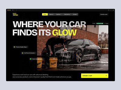 VividWash - Website design for car wash company! car cardetailing cars carwash landingpage design minimal modern ui ux web web design website design