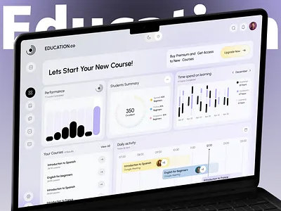 Online Education Dashboard & Mobile App Concept app collage dashboard design e learning education learning learning platform management mobile app online online class online education payment saas ui ui design university web design website