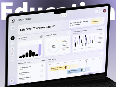 Online Education Dashboard & Mobile App Concept app collage dashboard design e learning education learning learning platform management mobile app online online class online education payment saas ui ui design university web design website