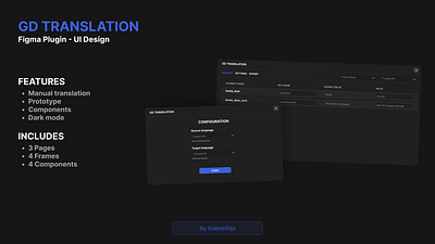 GD Translation | Figma Plugin - UI Design components dark design desktop figma figma plugin graphic design prototype translation ui ux