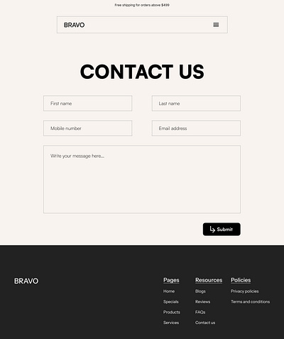 Daily UI - 028 Contact Page contact page daily 100 challenge daily ui design e commerce figma message ux web design web page