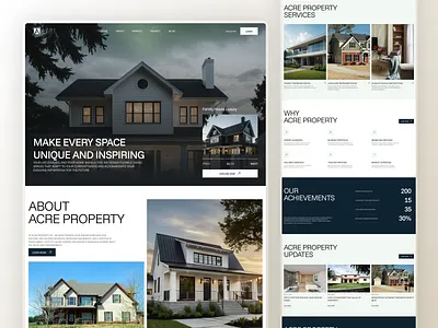 Elegant Real Estate Website 3d about us section animation clean design hero section design minimal hero section minimal website design modernrealestate mvp website our achivements section property landing page real estate website treading minimal design ui why choose us section