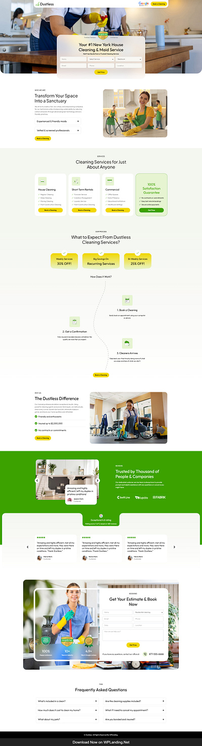 Dustless – Cleaning Services Landing Page cleaning company cleaning landing page cleaning service cleaning service landing page cleaning services website