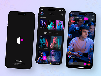Live Streaming Mobile App UI app app design clean dark dark mood live live app live stream live streaming minimal mobile stream streaming streaming app ui ux video