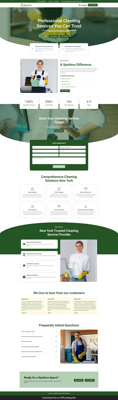 Dustiva – Cleaning Services Landing Page cleaning company cleaning landing page cleaning service landing page cleaning services cleaning services website cleaning website
