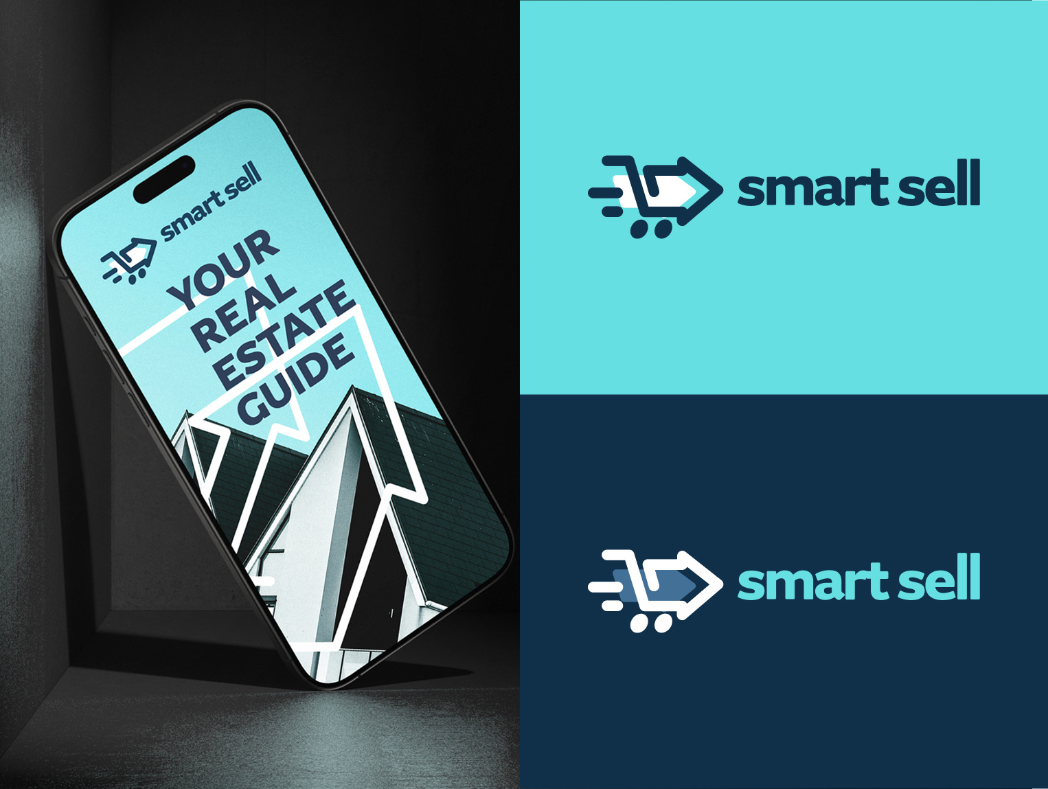 Real estate platform branding house identity real estate sale shopping cart smart