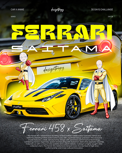 Ferrari x Saitama Poster Design design graphic design photoshop poster poster design