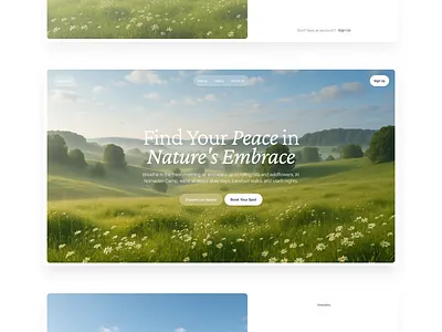 Nomaden. - Hero Section calmdesign campingbrand cleanui dribbbleshowcase herosection landingpagedesign minimalui natureinspired natureui nomaden nomadicdesign outdoor simpleui travellandingpage uidesign uiinspiration uiux webdesign webexploration wildernessvibes