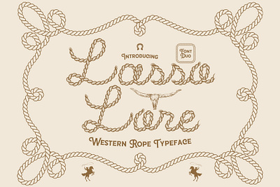 Lasso Lore - Western Rope Font Duo texas rope letters