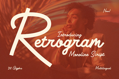 Retrogram - Mid Century Modern Monoline Script Font postcard font
