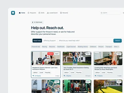 Skills and Services Marketplace app cards clean component design grid hover interface marketplace minimal product saas search services settings ui ui design ux ux design web