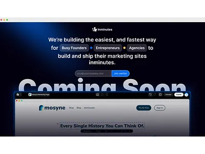 Coming soon web page agency branding coming soon coming soon website design founders landingpage logo marketing site site builder ui website website builder