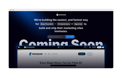 Coming soon web page agency branding coming soon coming soon website design founders landingpage logo marketing site site builder ui website website builder