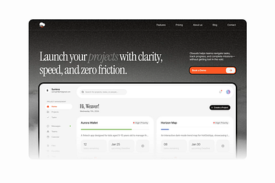 SaaS Landing Page animation clean design landing page monochrome noise pastel saas saas landing page website