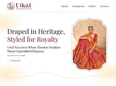 Traditional garment showroom website ecommerce ui web design website