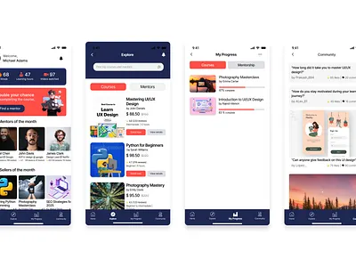 Skillswap: E-Learning Platform Mobile App Design e learning e learning app e learning mobile app ui education app ui product design ui ui project ux