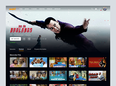TV Show Details (Related) | Mabimovies app crypto design detail page episodes movie moviestreaming saas streaming streamingplatform tv ui ux wallet web web design web3 webapp webdesign website