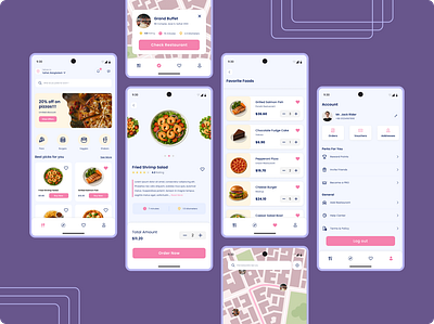 Food App UI Design app mockup branding burger delivery app ecommerce app food app food delivery app food design graphic design map mobile app modern ui no war pizza restaurant app typography ui ui design user interface ux design