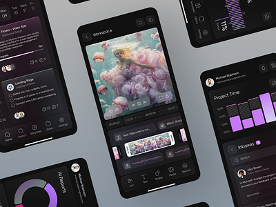 Mobile App Design - AI Video Editor ai app android app design figma interface interface design ios mobile app mobile app design product design ui ui design ui designer ux video editor video platform