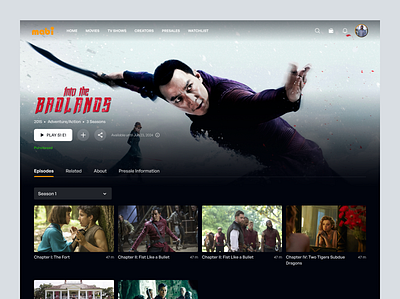 TV Show Details (Episodes) | Mabimovies app crypto design episodes home page movie moviestreaming streaming streamingplatform ui uiux ux videos wallet web web apps web design web3 webdesign website
