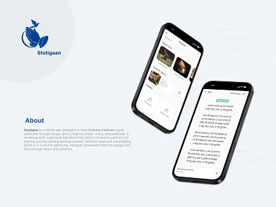 Stutigaan, Mobile App design, Christian Songs book mobile app songsbook stutigaan ux design