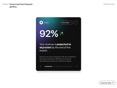 Revenue Insight Card Component dark component mobile ui ui design ux