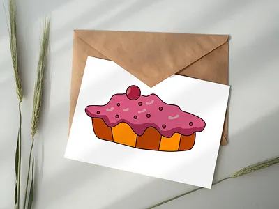 Sweet Cupcake with Pink Frosting and Cherry fun food