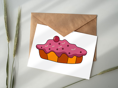 Sweet Cupcake with Pink Frosting and Cherry fun food