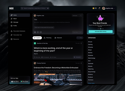 Boo - Social media crypto crypto social media crypto wallet product design saas social media platform trading