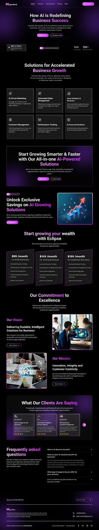 AI Landing page design design graphic design logo typography ui